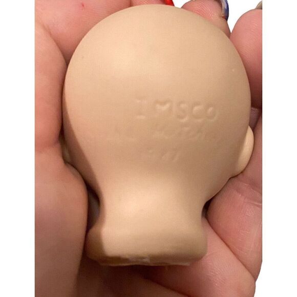 Imsco Signed Hutchens 1987 Small Porcelain Doll Head Eyes Closed 2" - Picture 3 of 6